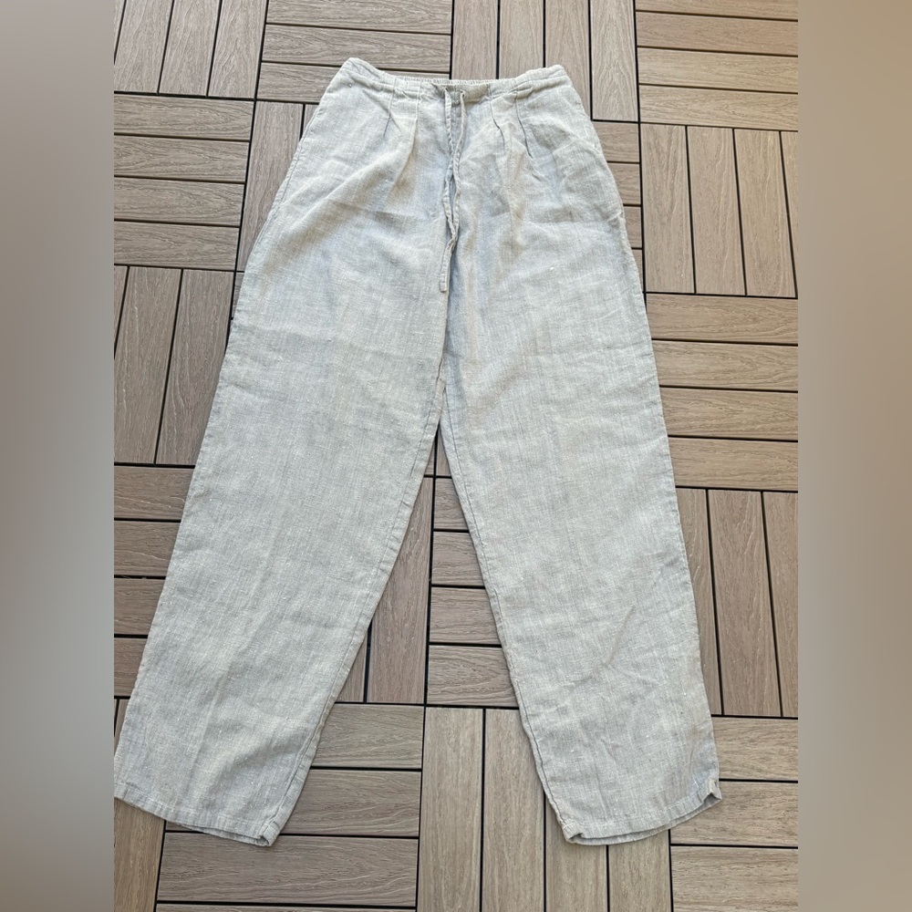 Via Vai by pollero ivory beige linen pants